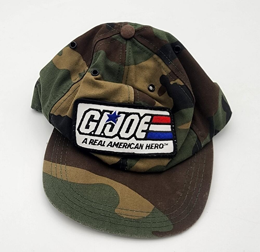 Vintage GI Joe A Real American Hero Hat Cap Snapback Camouflage Youth Patch 80s